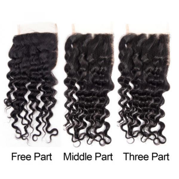 Brazilian Deep Wave Virgin Human Hair Weft 3 Bundles 300g with 4*4 Lace Closure #5 image