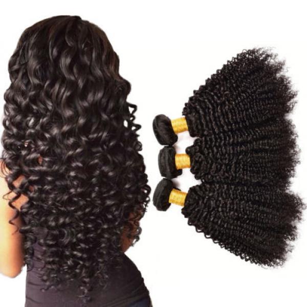 3 Bundles 300g Curly Weave Brazilian Virgin Hair Jerry Curl Human Hair Extension #2 image