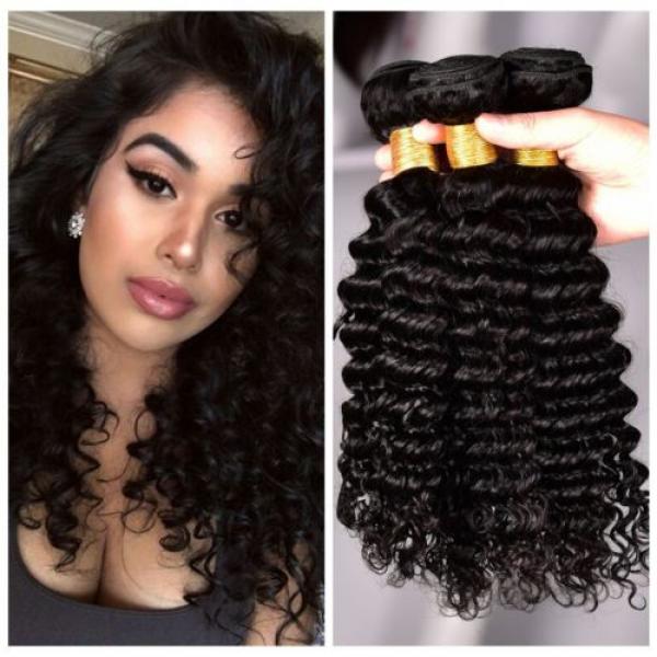 3 Bundles 300g Deep Wave Human Hair Extension Brazilian Virgin Hair 8 to 24 Inch #1 image