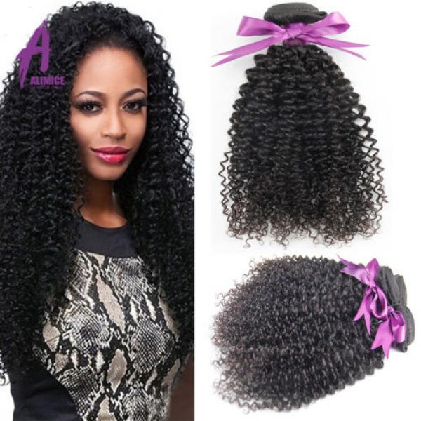 Kinky Curly 3 Bundles Brazilian Virgin Human Hair Extensions Weave Weft 300g 8A #1 image