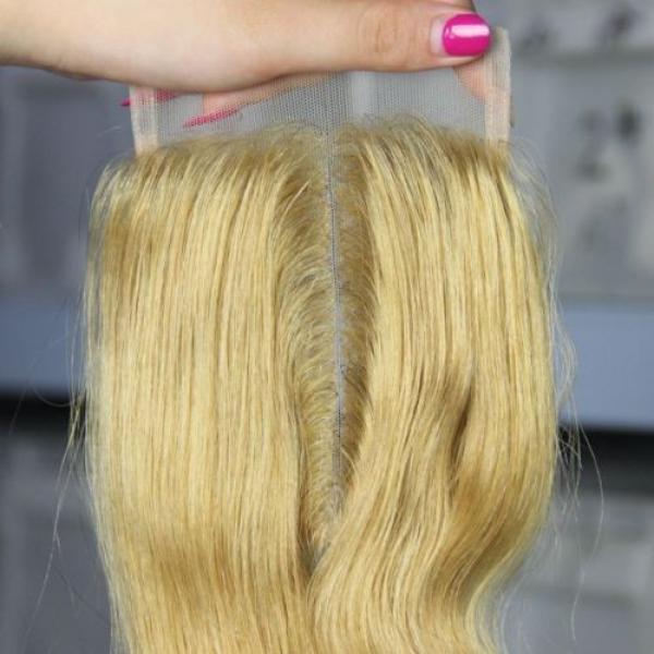 7A Brazilian Virgin Human Hair 3 Bundles With 27# Golden Blonde 4x4 Lace Closure #3 image