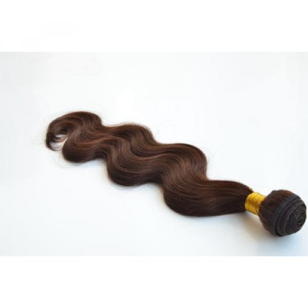 100% 6A 1Bundle 100g Virgin Brazilian Body Wave 10-30&#034; Natural Brown Human Hair #1 image