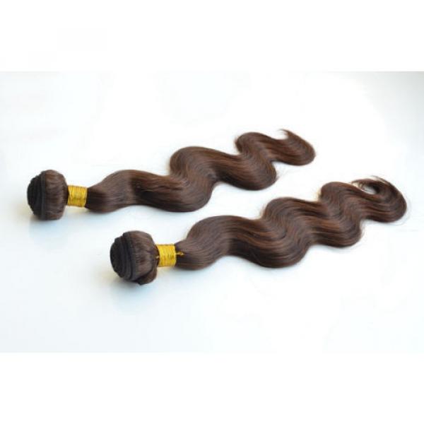 100% 6A 1Bundle 100g Virgin Brazilian Body Wave 10-30&#034; Natural Brown Human Hair #3 image