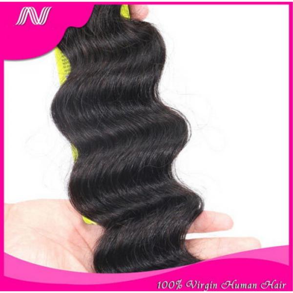 100% 6A Unprocessed Virgin Brazilian loose  wave Hair Natural Black bundles 100g #2 image