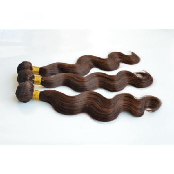 100% 6A 1Bundle 100g Virgin Brazilian Body Wave 10-30&#034; Natural Brown Human Hair #4 image