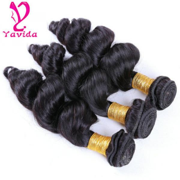 7A 100% Brazilian Virgin Loose Wave Hair Human Hair Weft Extensions 3 Bundles #1 image