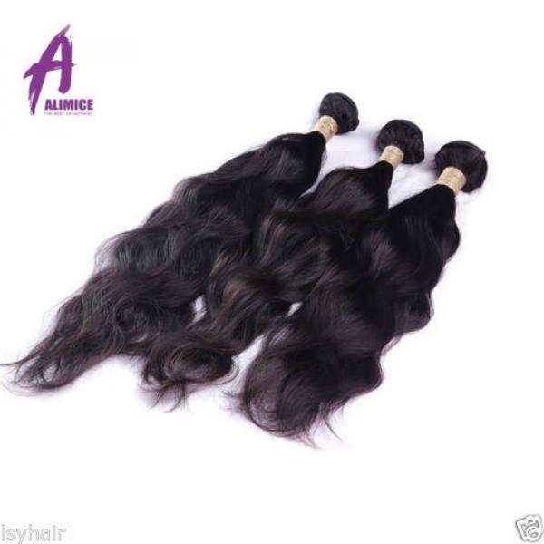 3 Bundles/300g THICK 100%  Brazilian Virgin Hair Natural Wave Human Extensions #3 image