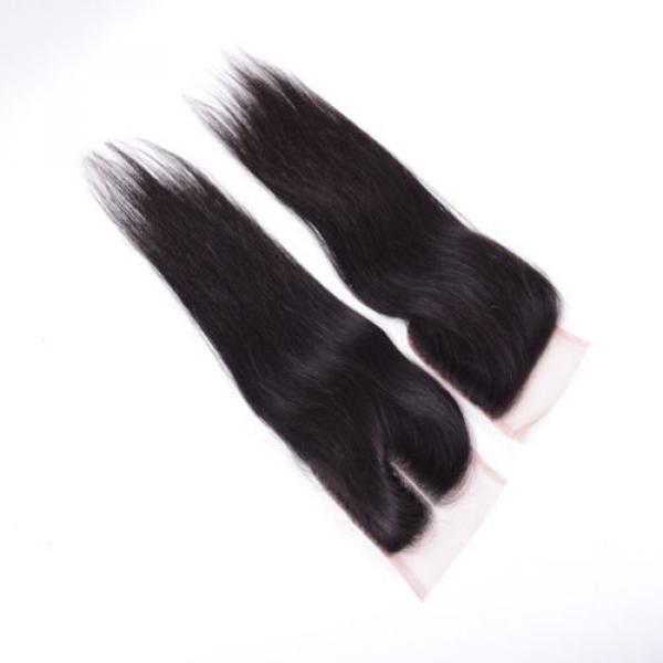 4 x4 Lace Closure 6A Unprocessed Brazilian Virgin straight Human Hair Extensions #2 image