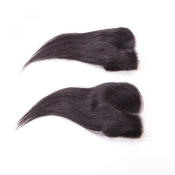 4 x4 Lace Closure 6A Unprocessed Brazilian Virgin straight Human Hair Extensions #3 image