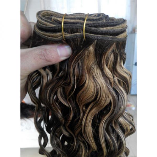 Brazilian Human Hair wavy Extensions mixed 4/27 color Weft Virgin Hair Weave #3 image