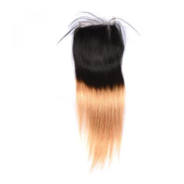 1PCS 4*4 Lace Closure Ombre Color 1b/27 Brazilian Virgin Hair Remy Hair Weave #2 image