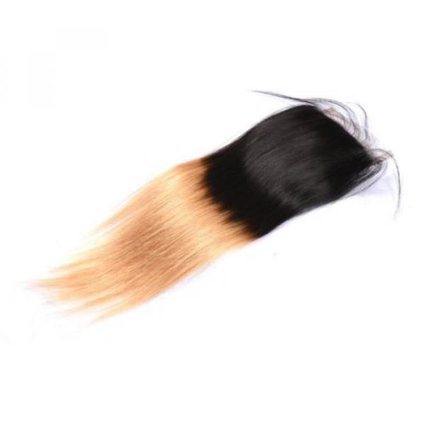 1PCS 4*4 Lace Closure Ombre Color 1b/27 Brazilian Virgin Hair Remy Hair Weave #4 image