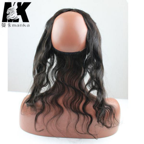Wavy Brazilian Virgin Hair 360 Lace Frontal with Natural Hair Line Baby Hair #2 image