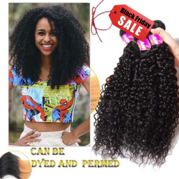 Peruvian Curly Virgin Hair Weave 3 Bundles Human  Hair Extension 100%Unprocessed #1 image
