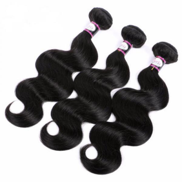 8A Peruvian Virgin Human Hair Extensions Weave Weft Body Wave 3 Bundles 150g #3 image