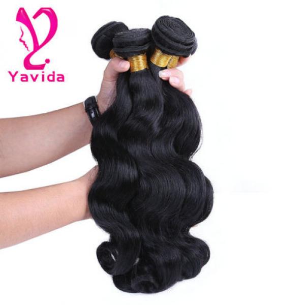 Peruvian Virgin Body Wave Weave Weft 100% Human Hair Wavy 3 Bundles/300g #2 image