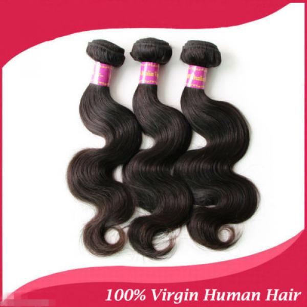 3 Bundles Thick Peruvian 100% Human Hair 8A Virgin Body Wave Weave Weft Wavy #2 image