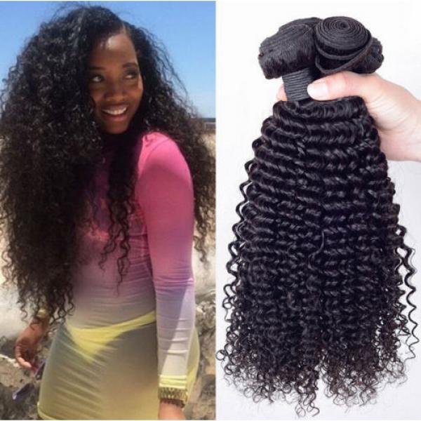 3 Bundles Kinky Curly Peruvian Virgin Hair Extensions Weft Human Hair Weave lot #1 image
