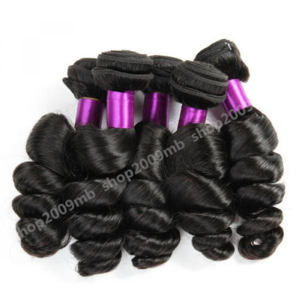 4 Bundles Loose Wave Curly Peruvian Virgin Hair Human Hair Extensions Weave Weft #2 image