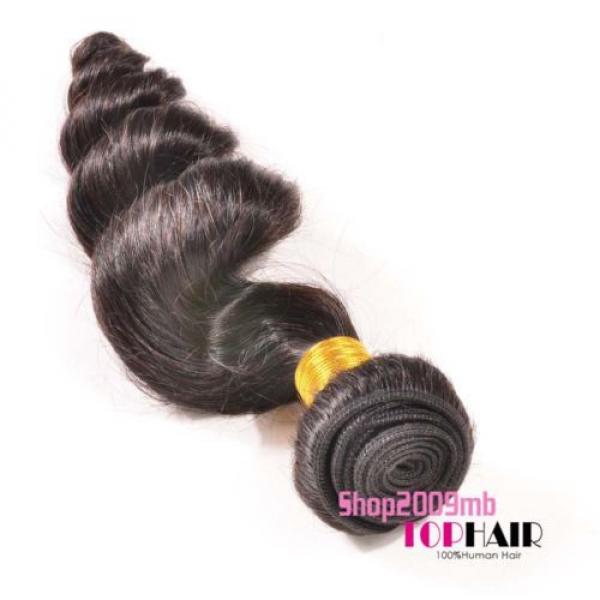 Virgin Loose Wave Human Hair 3 Bundles/150g Peruvian Remy Hair Extension Weft #4 image