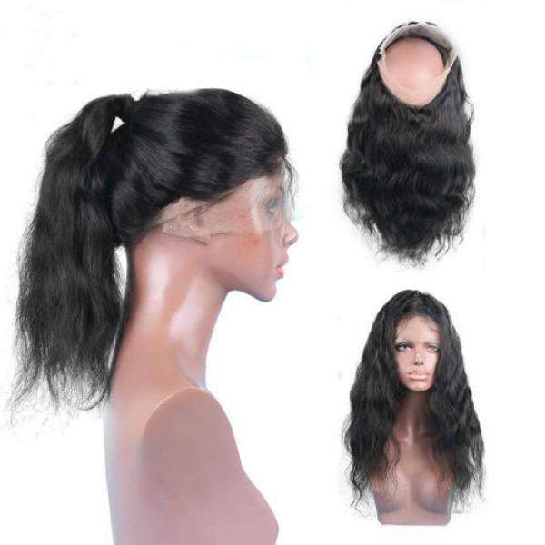 100% Peruvian Virgin Human Hair 360 Lace Frontal Closures Wavy Lace Band Frontal #1 image