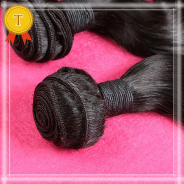 Peruvian Virgin Hair 8A Grade 3 Bundles With Silk Base Closure Body Wave Hair #3 image