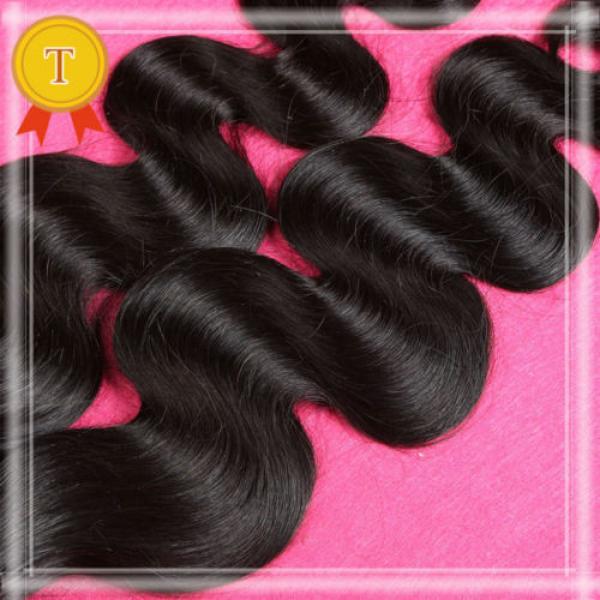 Peruvian Virgin Hair 8A Grade 3 Bundles With Silk Base Closure Body Wave Hair #4 image