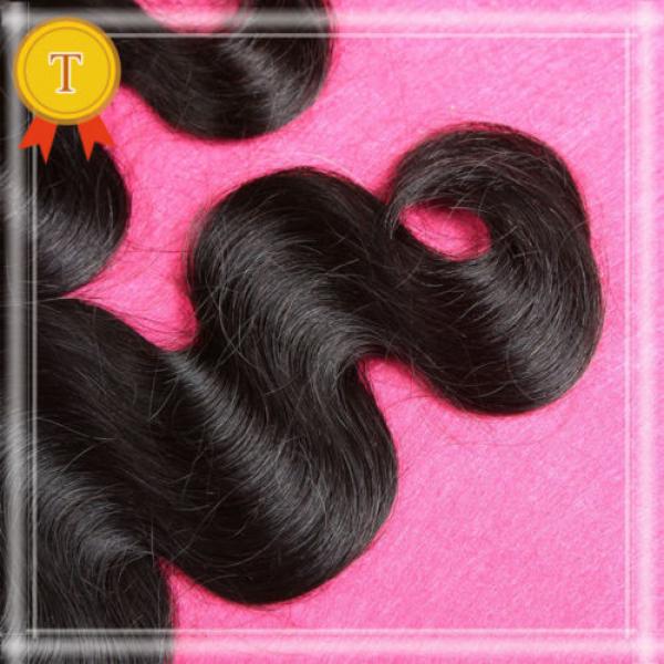 Peruvian Virgin Hair 8A Grade 3 Bundles With Silk Base Closure Body Wave Hair #5 image