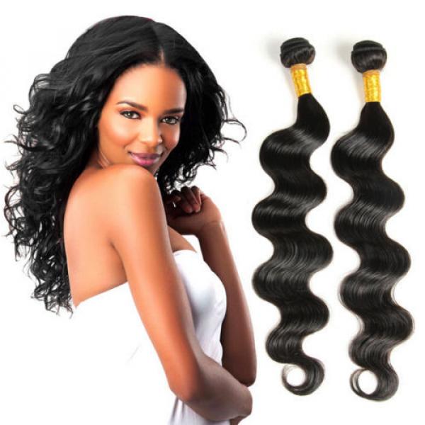 3 Bundles 100% Peruvian Human Virgin Hair Wavy Body Wave Weave Weft 150g all #1 image