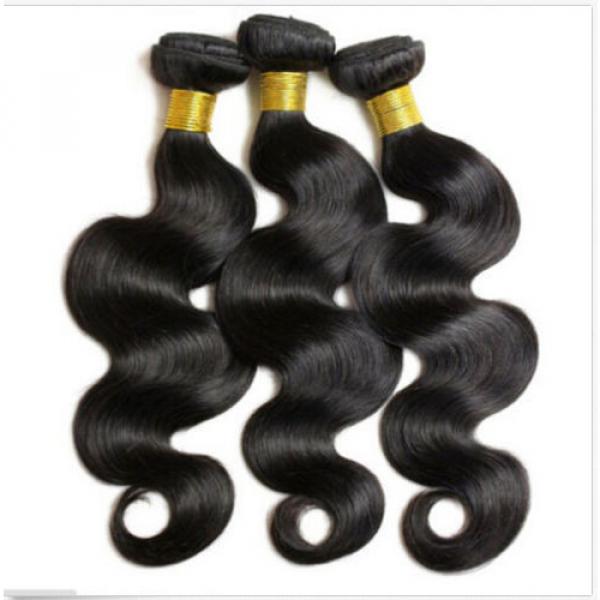 3 Bundles 100% Peruvian Human Virgin Hair Wavy Body Wave Weave Weft 150g all #4 image