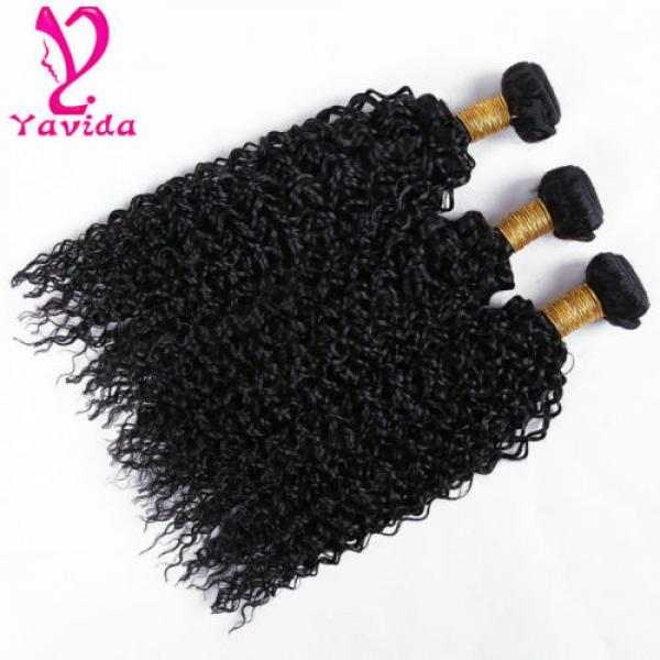 THICK 7A 300g Kinky Curly 3 Bundles Peruvian Virgin Human Hair Weave Weft #3 image
