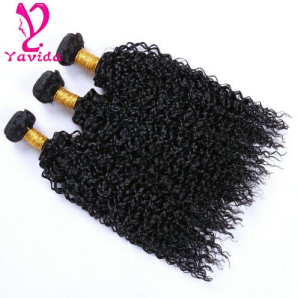 THICK 7A 300g Kinky Curly 3 Bundles Peruvian Virgin Human Hair Weave Weft #4 image