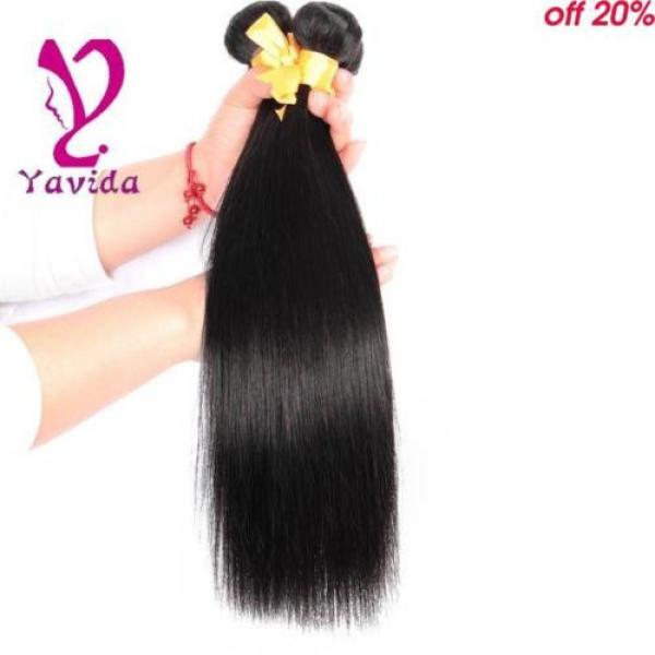 300g/3 Bundles Unprocessed Virgin Peruvian Straight Human Hair Extensions Weft #2 image