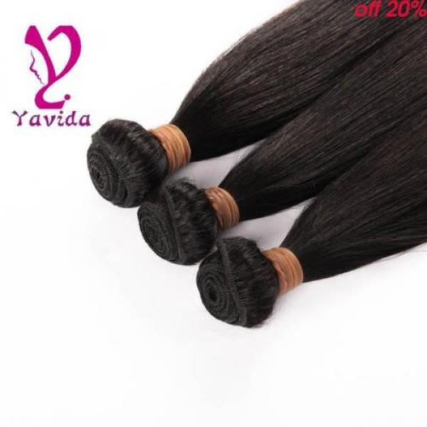 300g/3 Bundles Unprocessed Virgin Peruvian Straight Human Hair Extensions Weft #5 image