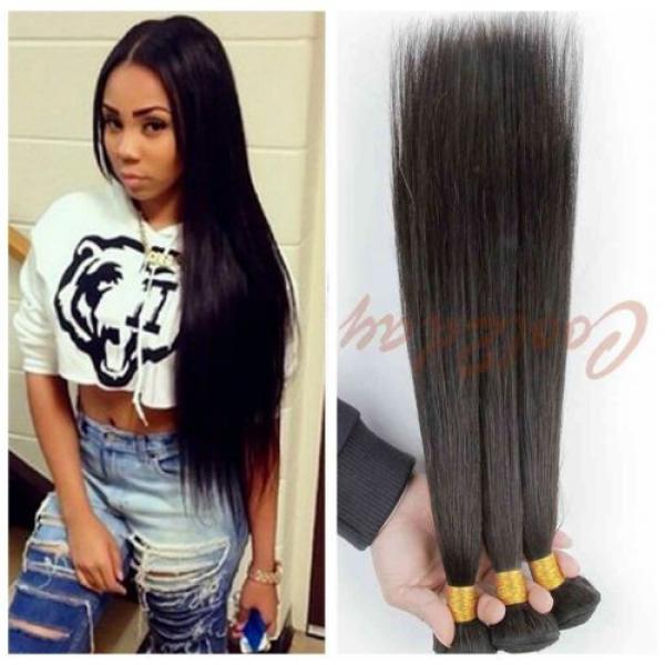 4 Bundles 200g Unprocessed Virgin Peruvian Straight Hair Extension Human Weave #1 image