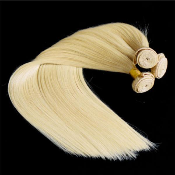 613 Blonde Peruvian 7A Virgin Human Hair Extension Straight Hair Weave Weft 100g #1 image