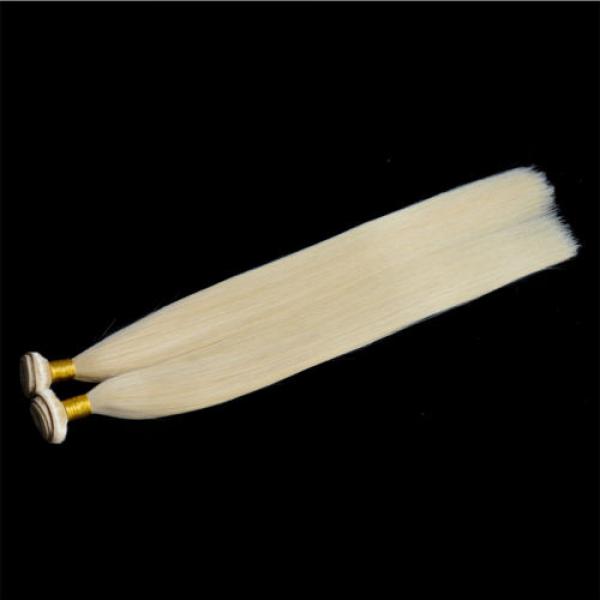 613 Blonde Peruvian 7A Virgin Human Hair Extension Straight Hair Weave Weft 100g #3 image
