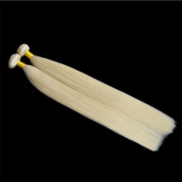 613 Blonde Peruvian 7A Virgin Human Hair Extension Straight Hair Weave Weft 100g #4 image