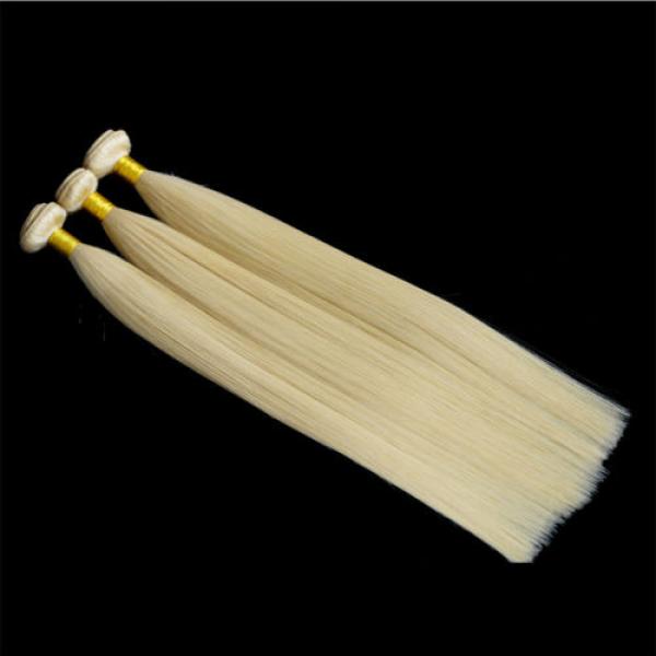 613 Blonde Peruvian 7A Virgin Human Hair Extension Straight Hair Weave Weft 100g #5 image