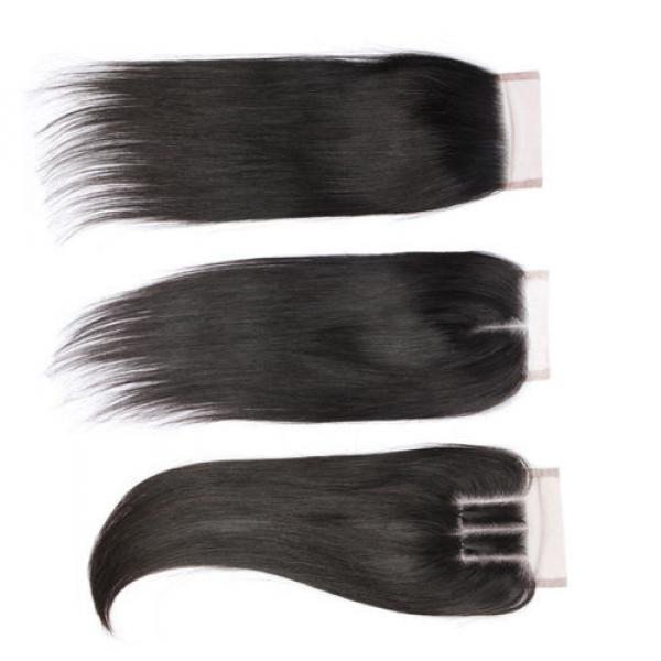 4&#034;x4&#034; Peruvian 8A Virgin Remy Human Hair Unprocessed Silk Straight Lace Closure #2 image