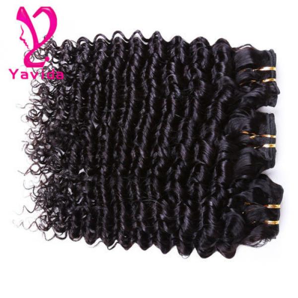 7A Virgin Peruvian Human Hair Extensions Weave 3 Bundles Deep Wave Curly Hair #1 image