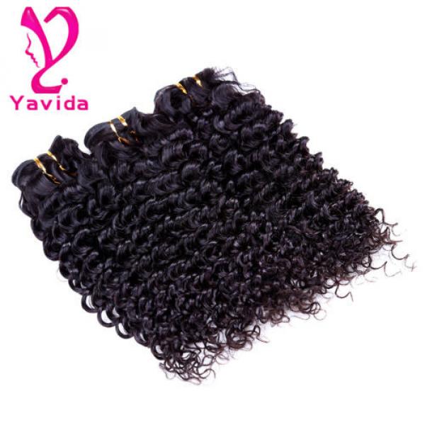 7A Virgin Peruvian Human Hair Extensions Weave 3 Bundles Deep Wave Curly Hair #3 image