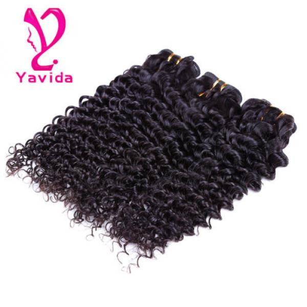 7A Virgin Peruvian Human Hair Extensions Weave 3 Bundles Deep Wave Curly Hair #4 image