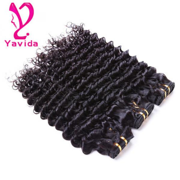 7A Virgin Peruvian Human Hair Extensions Weave 3 Bundles Deep Wave Curly Hair #5 image