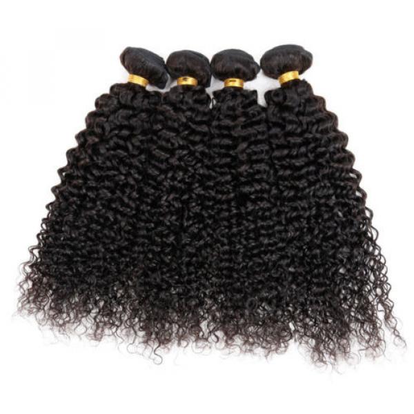 4 bundles Peruvian Virgin Remy Hair kinky curly Human Hair Weave Extensions 200g #1 image