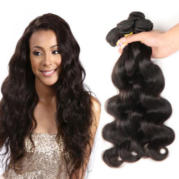 8A Peruvian Virgin Human Hair Extensions Weave Weft Body Wave 3 Bundles 150g #1 image