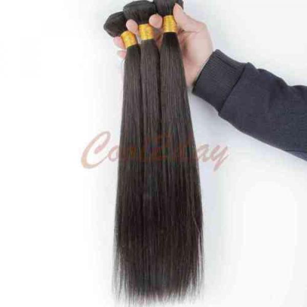 1 Bundle 100% Virgin Hair Human Hair Weave Extensions Wefts Weave Straight 50g #4 image