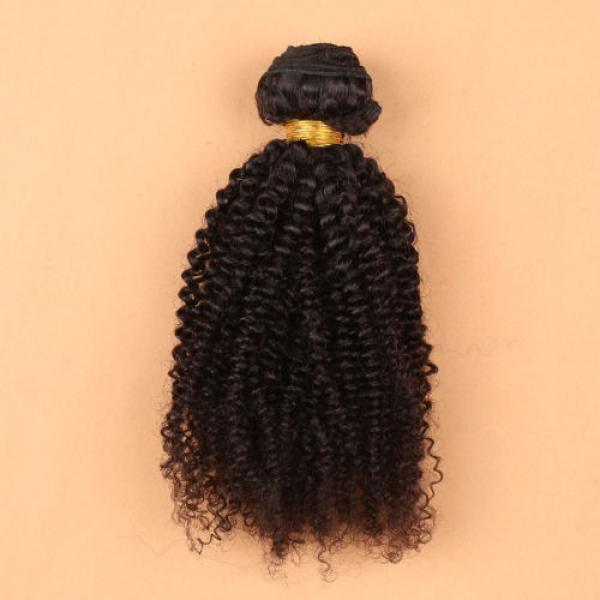 7A Peruvian Kinky Curly hair 3 Bundles with Lace Closure 100% Human Virgin Hair #2 image