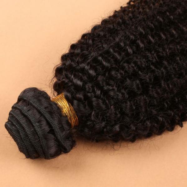 7A Peruvian Kinky Curly hair 3 Bundles with Lace Closure 100% Human Virgin Hair #4 image