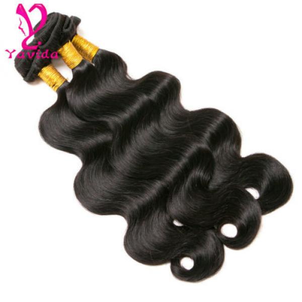 7A 3 Bundles/300g Body Wave Virgin Peruvian Hair Extensions Human Hair Weft #1 image